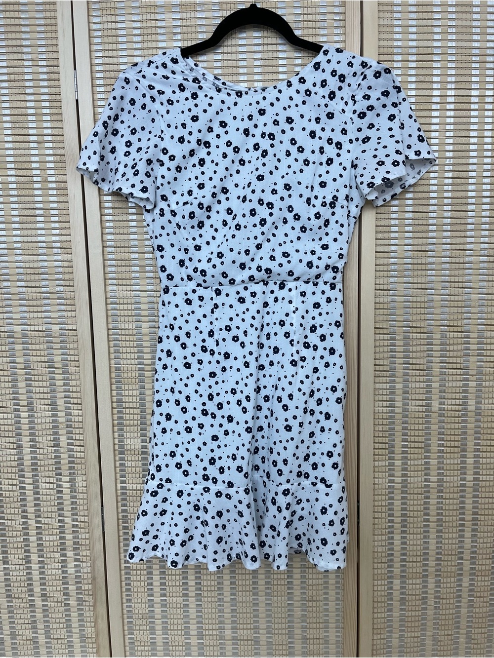 Princess Polly White mini Floral Ruffle Hem Dress